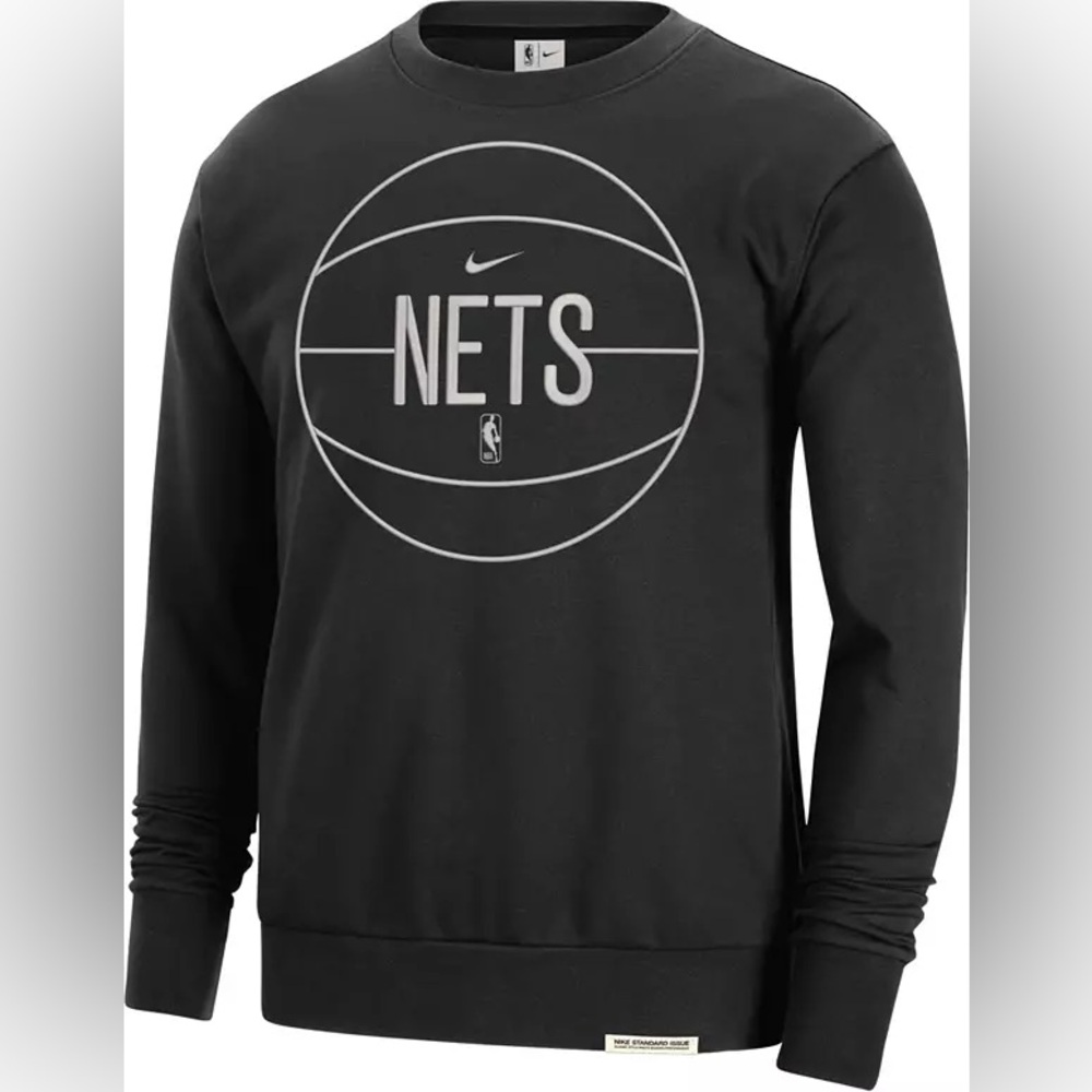 Nike NBA Brooklyn Nets Standard Issue Black Crewneck Sweatshirt Large L
